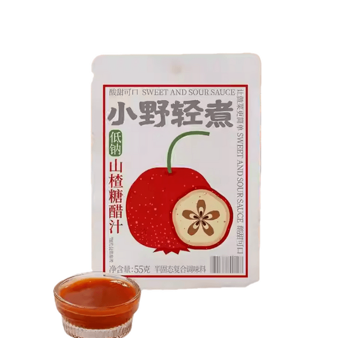 Xiao Ye Lightly Cooked Hawthorn Sweet and Sour Sauce Sweet and Sour Pork Ribs Fish Sweet and Sour Sauce Seasoning Packet - Home Cooking Condiment 55g*1 Pack