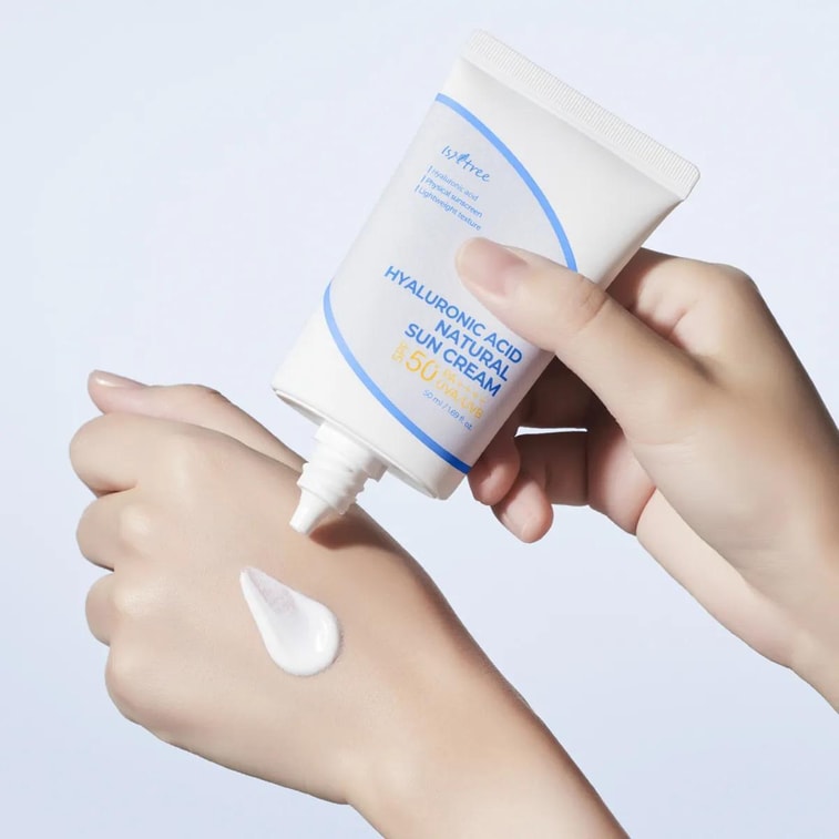 Crème solaire naturelle à l'acide hyaluronique, 1,7 oz, crème solaire hydratante légère à large spectre pour peaux sensibles 3