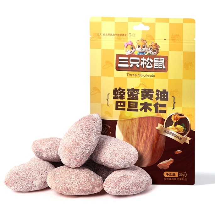 【中國直郵】三隻松鼠 蜂蜜奶油巴旦木仁堅果特產大果仁30g/袋