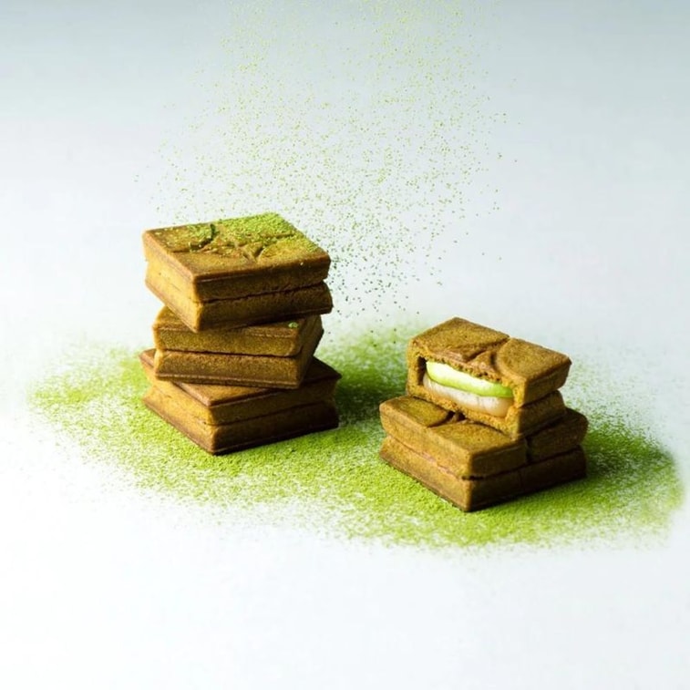 【日本からの直送便】国産プレスバターサンド 人気お土産 宇治抹茶クリームサンドクッキー 5個入 4