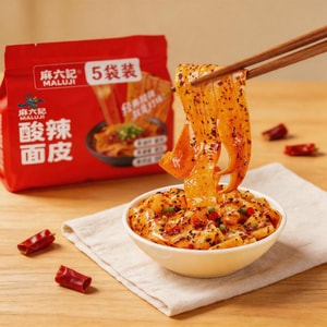 麻六记 酸辣面皮 5袋入 475g【非油炸面饼】【酸辣过瘾】