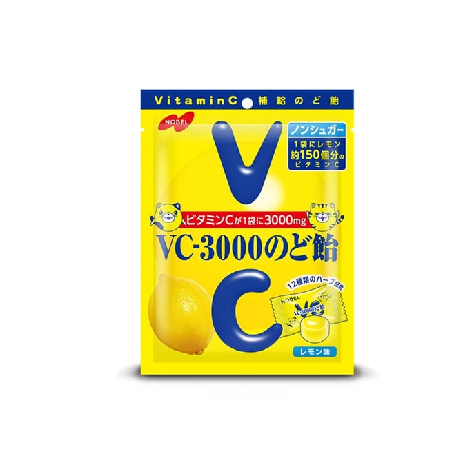 NOBEL VC-3000 Throat Lozenges Lemon Flavor Hard Candy 90g