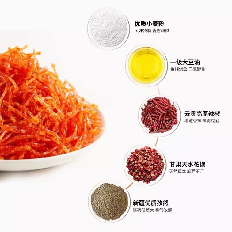 【中國直郵】 佳龍 醬味絲辣條香辣味麻辣霸王絲兒時懷舊小零食18g/袋 3
