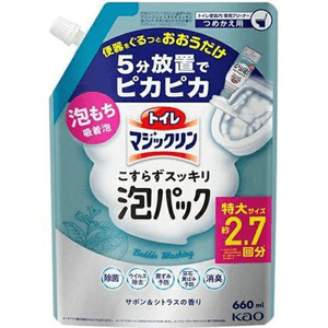 【日本直邮】 日本 KAO 花王 トイレマジックリン トイレ用洗剤 こすらずスッキリ泡パック サボン&シトラス 詰替(660ml)   马桶魔法灵 马桶清洁剂 不擦洗清爽泡沫包 香皂&柑橘 装替装 [660毫升]