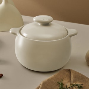 Heat-Resistant Clay Pot [Better Flavor] Ceramic Casserole for Rice, Soup & Stew, Dry-Burn & Crack Resistant, Gas Stove Safe, 4.5L