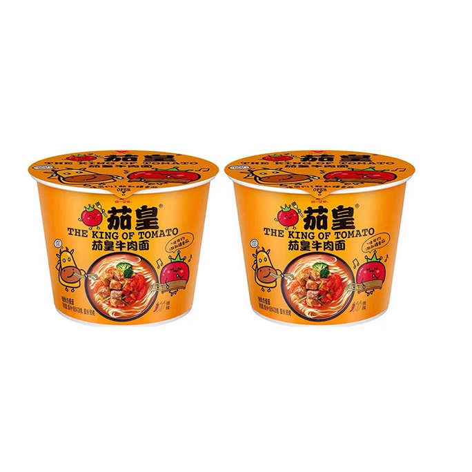 统一 茄皇番茄牛肉面 泡面 微辣 128克*2桶