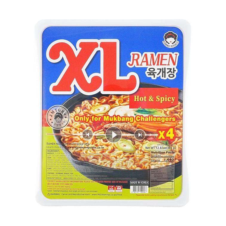 韓國AJUMMA REPUBLIC XL超大份拉麵 速食泡麵 辣味 365g【部落客同款】【大胃王挑戰】 7