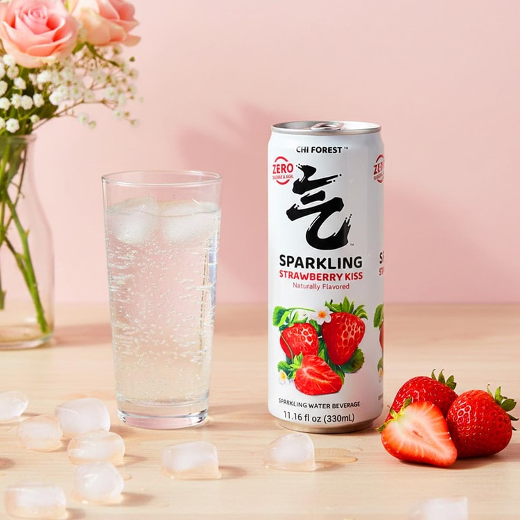 Chi Forest Sparkling Water Strawberry Flavor, Soda Beverage,11.16