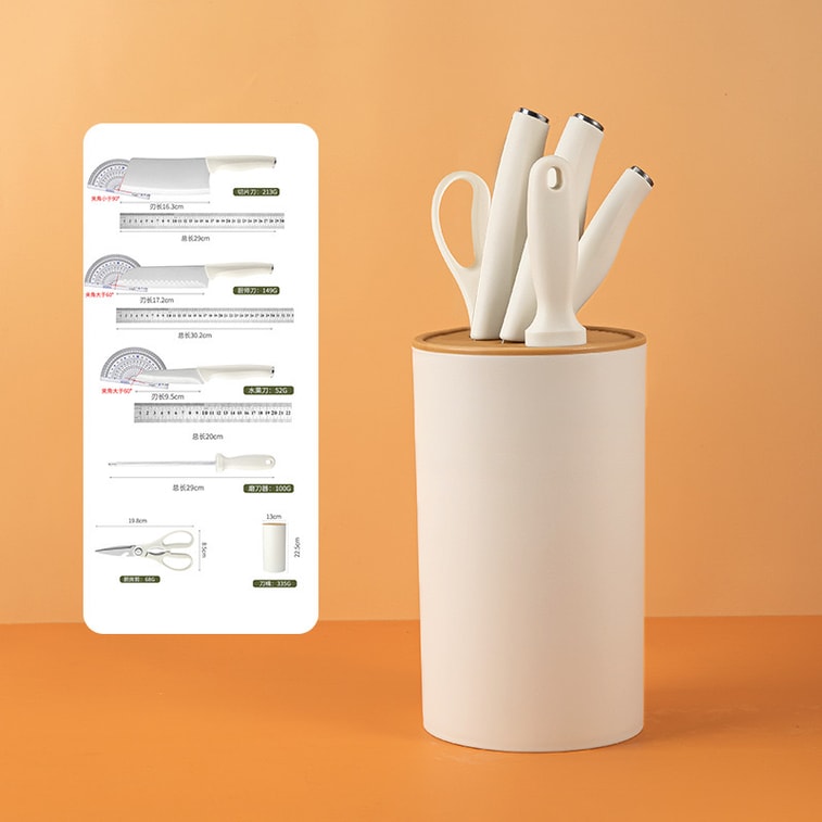 Kitchen Stainless Steel Knife & Block Set 6 pcs 6