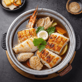 日本KYOKUYO 碳烤鳕鱼鸡肉火锅汤底 酱油味 700g 