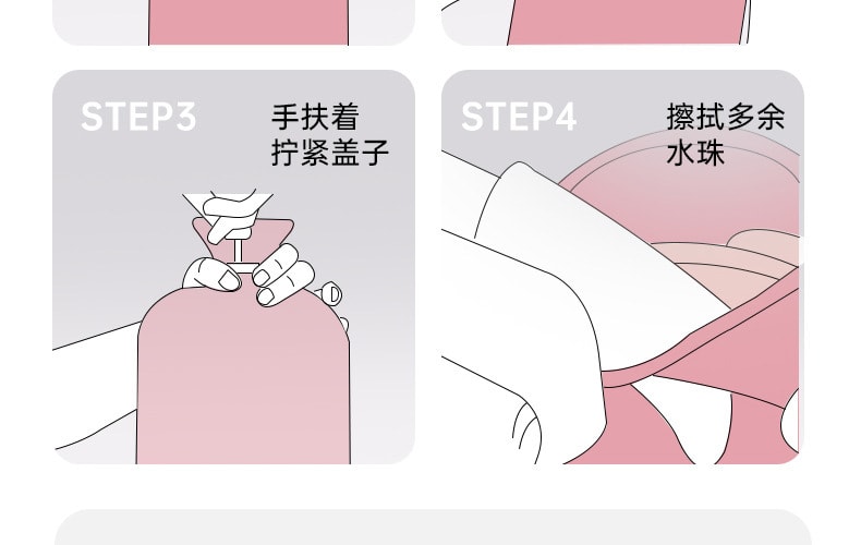 PVC Water-Filled Plush Hot Water Bag Cute Explosion-proof Hand Warmer Removable Washable Blue