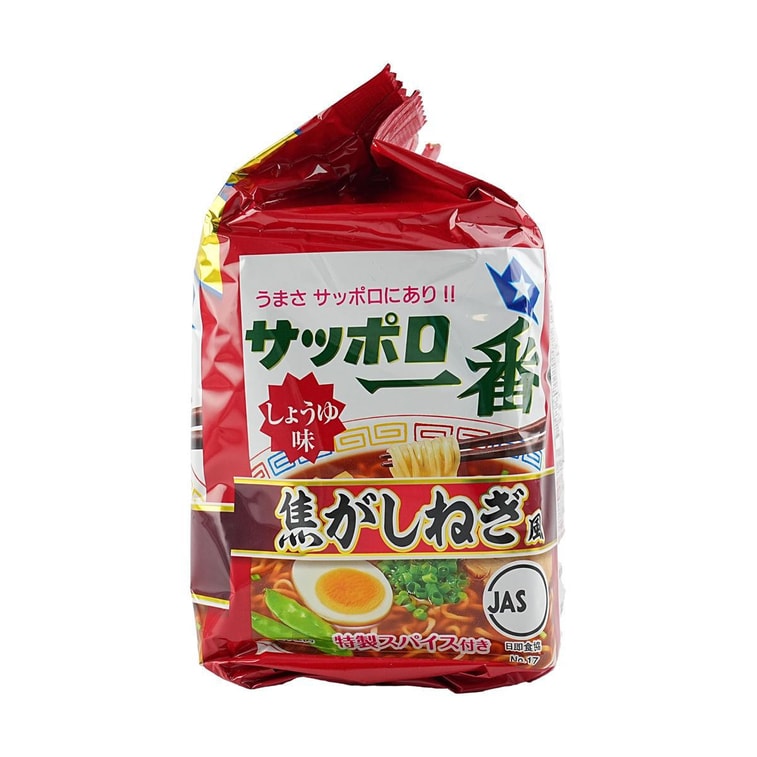 日本SAPPORO ICHIBAN札幌一番 醬油焦香蔥油味拉麵 5連包 505g 3