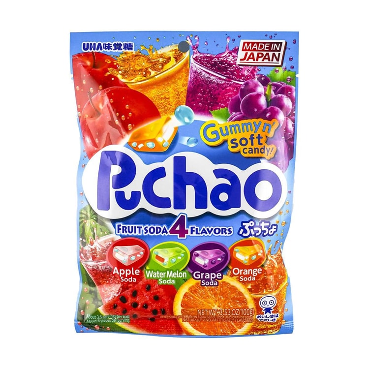 UHA Mikakuto Puchao Fruit Soda Jelly Gummy Candy3.53 oz