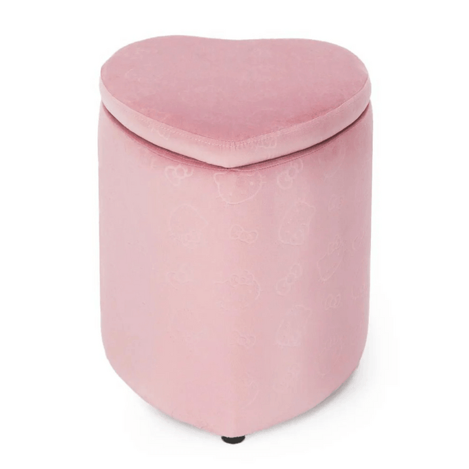 헬로 키티 하트 모양 수납 의자 및 화장대 의자, 핑크