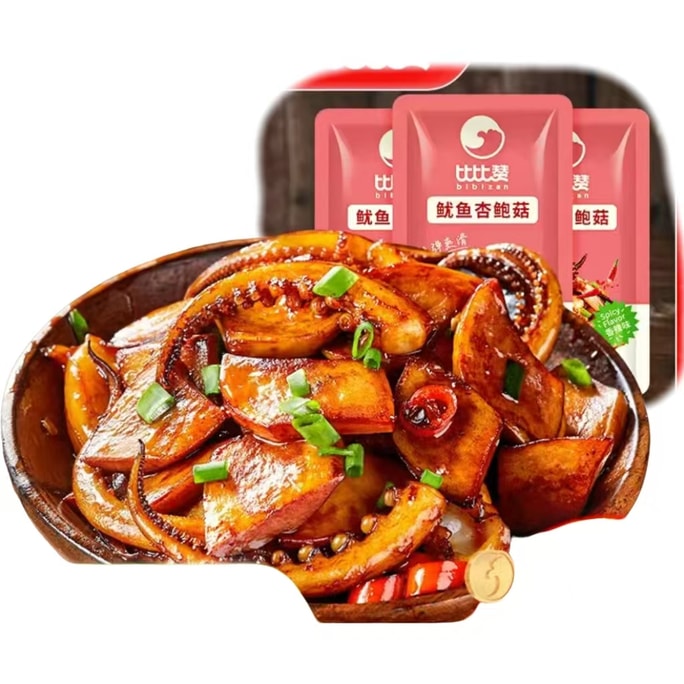 比比赞 鱿鱼杏鲍菇香辣味解馋零食休闲食品【内10小包】80克*1包