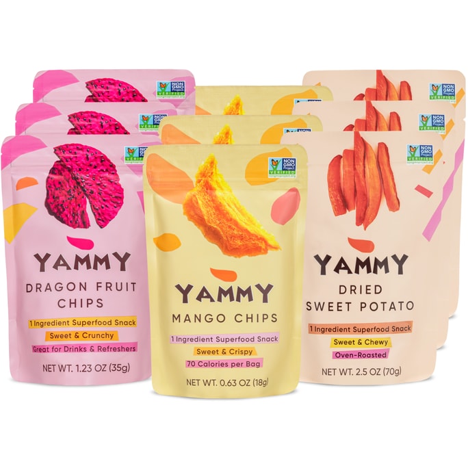 Yammy 品种包 红薯干 芒果干 火龙果片 9袋 (美国)