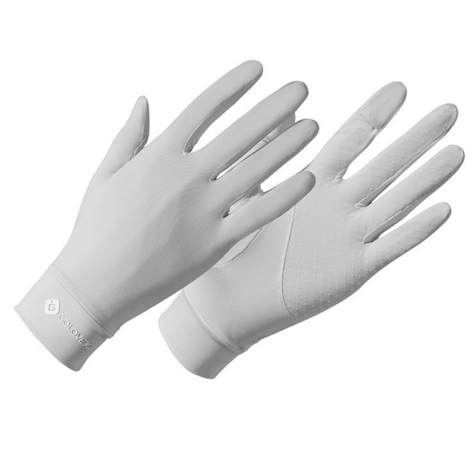 Sports Sun Protection Gloves Summer Outdoor Touch Screen Non-slip Ice Silk Gloves Gray