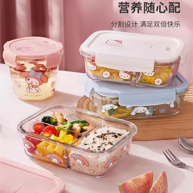 1pc 350ml Mini Glass Lunch Box With Spoon, Portable Leakproof Breakfast Cup  Fruit Food Container For Kids And Students