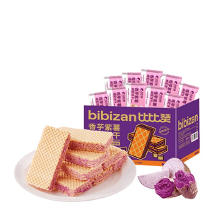 【中国直邮】 比比赞 紫薯香芋威化饼干210g*1箱