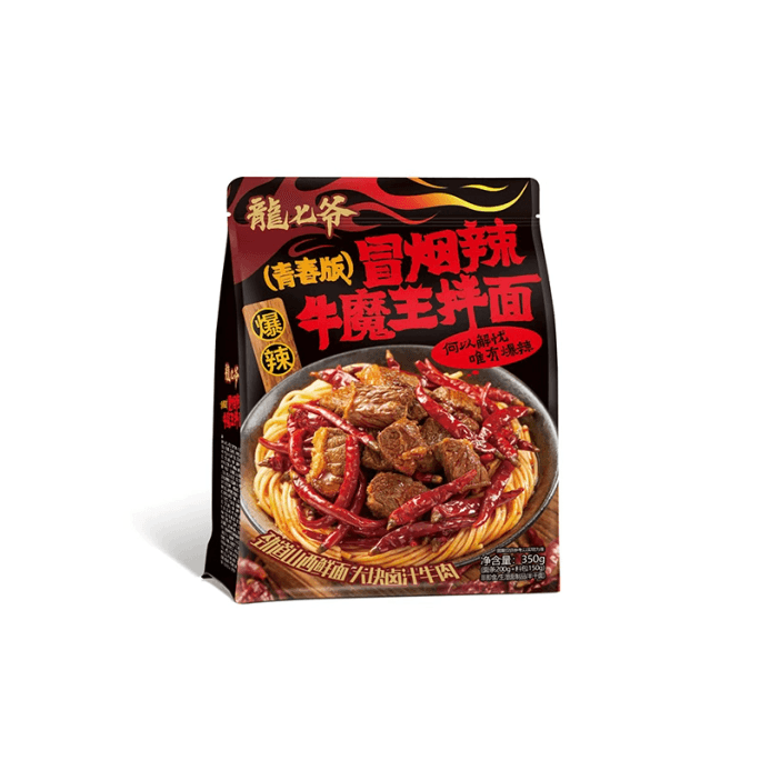 【中國直郵】 龍七爺 冒煙辣拌麵爆辣紅燒面麻辣麵條椒香方便速食冒煙辣爆辣290g*1包