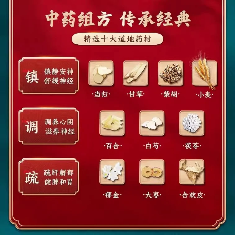 【中国直邮】 康祺 解郁丸 安神助眠改善睡眠紧张焦虑失眠中成 药神经衰弱助眠药12袋/盒 4