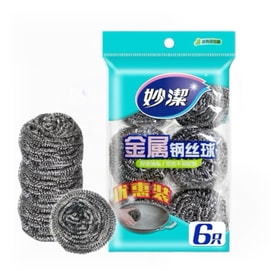 妙洁 钢丝球 不锈钢材质 细密丝网去污强 结实耐用耐损耗 六只装