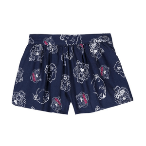 Kenzo Kids Tiger Icons Print Shorts In Navy 16Y