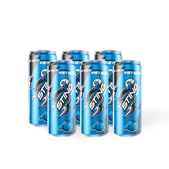 STING Blueberry Energy Drink – 10.82 oz Cans 【Pack of 6】
