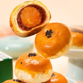 塩卵黄ペストリー 3.52オンス【柔らかくてもちもちとした食感、甘みと塩味のバランスが良い】