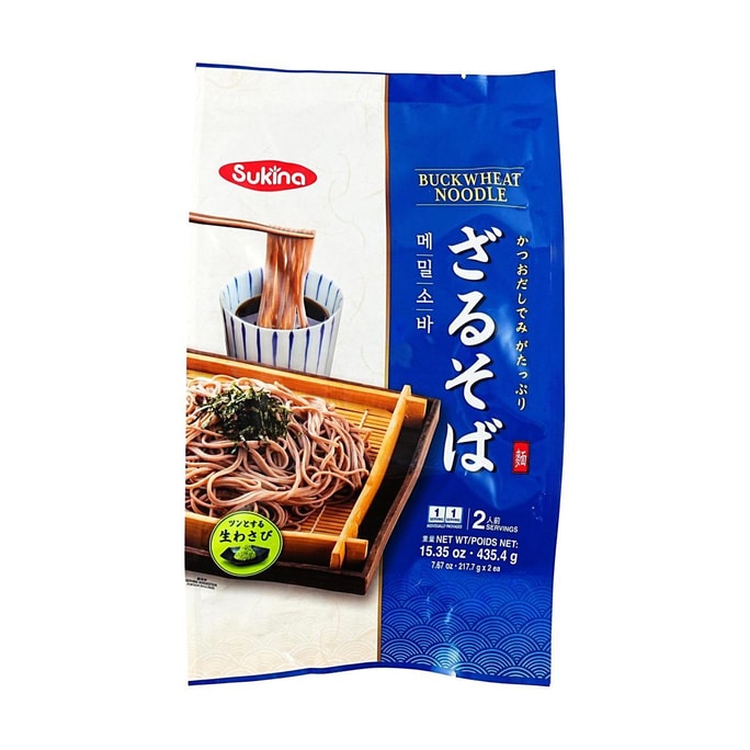 SUKINA 笊篱荞麦面 荞麦冷面凉面 2人份 435.4g 【附带生芥末和蘸料】