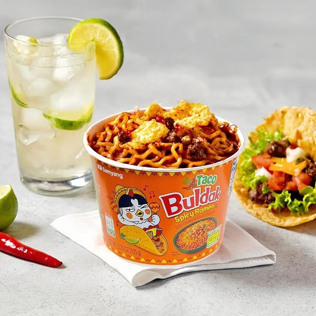 Taco Buldak Spicy Ramen Noodles ,Spicy Chicken Artificial Flavor ,3.7 oz