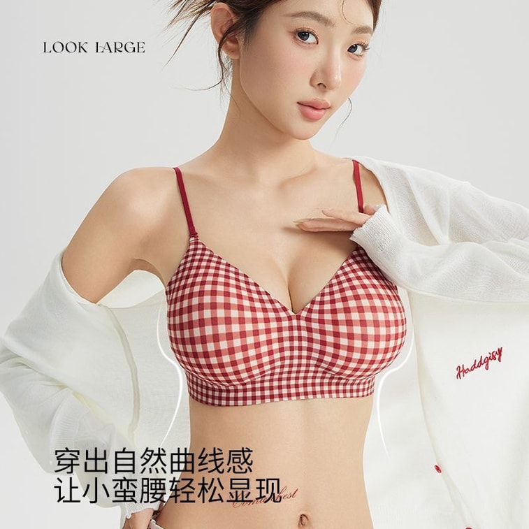 【홍콩 직배송】 허브 초색 여성 자연스러운 볼륨업 브라 네이비 꽃무늬 L 사이즈 45° 외곽 각도 만화 가슴 허리 라인 강조 젤리 스트립 처짐 방지 동백꽃 향 7A 항균 멀티 스트랩 원피스 코디 3