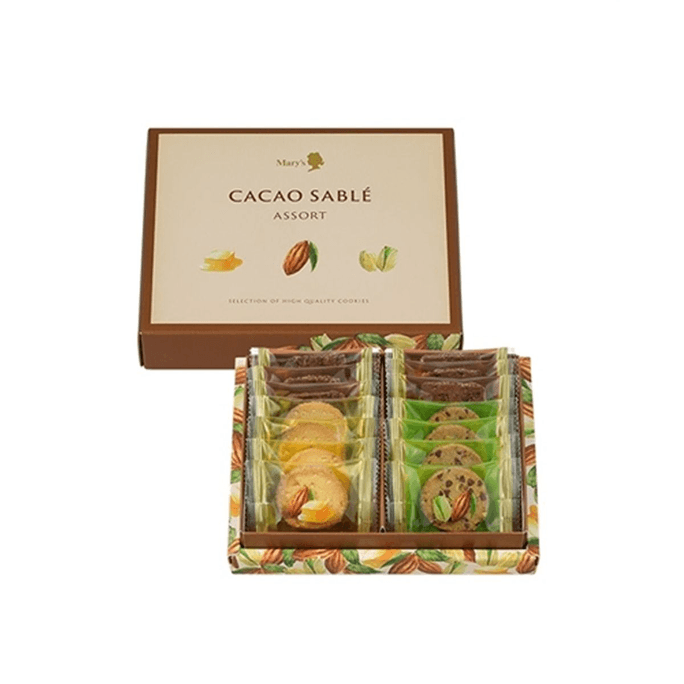 [일본에서 온 다이렉트 메일] MARY'S CACAO SABLE 초콜릿 피스타치오 버터 쿠키 14개 세트