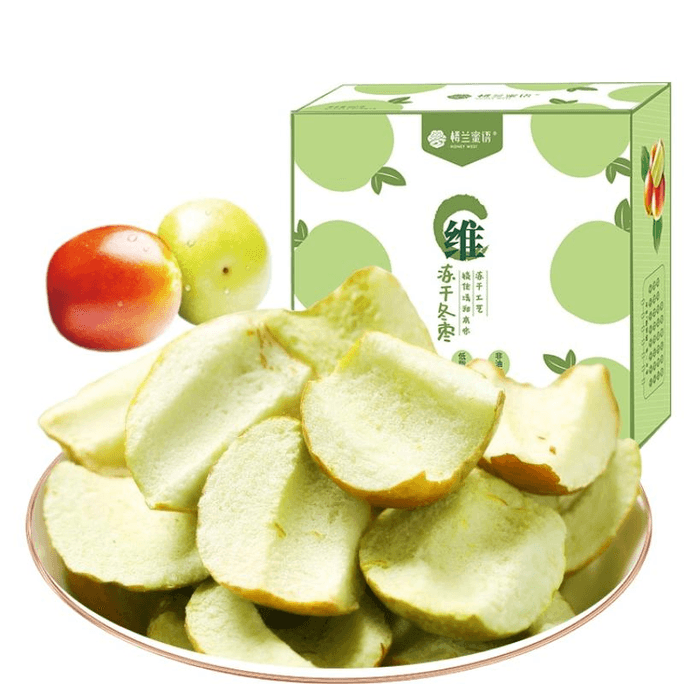 【中国直邮】楼兰蜜语 冻干冬枣新疆脆枣片红枣子果干独立小包装30包 450g*1盒装