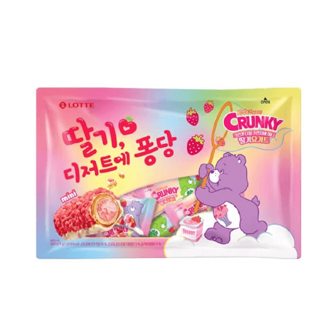 韓國LOTTE樂天 鬆脆雙脆條草莓優格377g