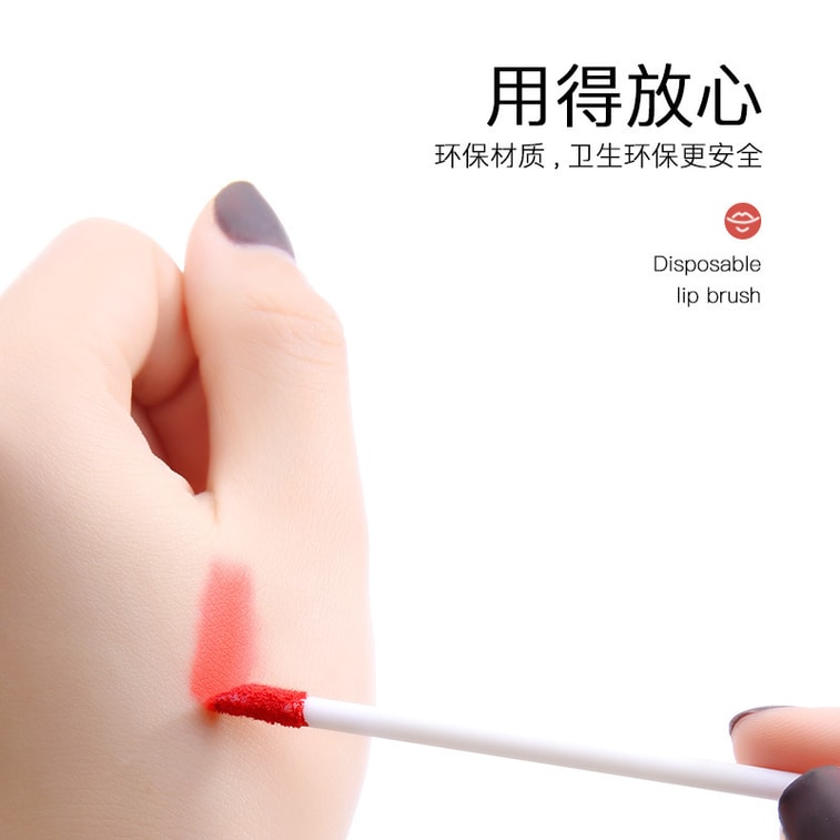 【中國直郵】 上野拉美拉 植絨pp唇棒實心唇彩刷一次性唇刷50支/袋 3