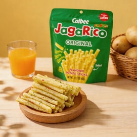 JAGARICO Potato Fries, Original + Savory Seaweed + Hokkaido Butter + Cheese + Teriyaki Flavor 1.83 oz * 5【5 Combo Packs】