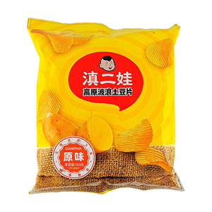 Plateau Wavy Potato Chips Original 3.53oz【1800m Altitude Plateau Potatoes】【Traditional Original Cut Crispy Texture】