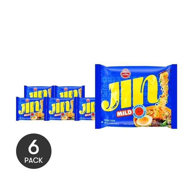 【Value Pack】Jin Ramen-  Korean Style Instant Noodles , Mild Flavor , 6 Packs* 4.23oz