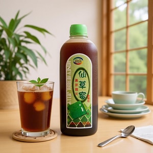 Green Dot Grass Jelly with Aloe Vera Cooling and Fever-Reducing 32.45 oz