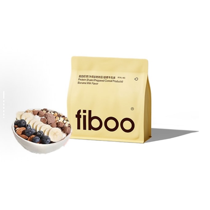 FIBOO 슈퍼모델 단백질 식사대용 밀크셰이크 [바나나 밀크맛 280g/봉지] 저칼로리 가벼운 식사 | 고단백 포만감 | 3초 패스트푸드 | 요거트볼/오트밀컵/밀크셰이크볼 DIY