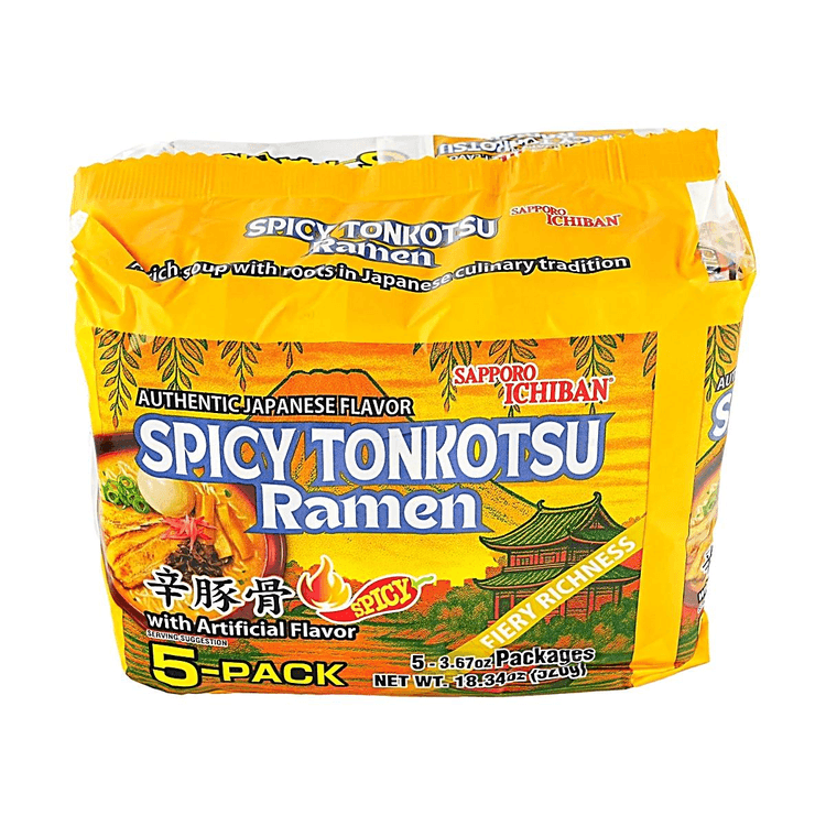 SAPPORO ICHIBAN Authentic Japanese Flavor Spicy Tonkotsu Ramen