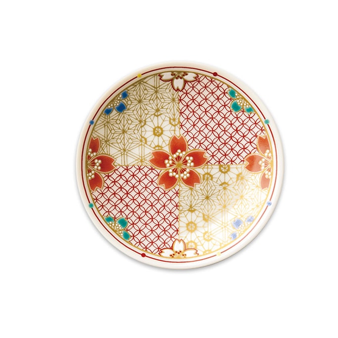 Japanese Pottery Tea Tray Sakura In Full Bloom Tray Diameter 95mm*Height 18mm
