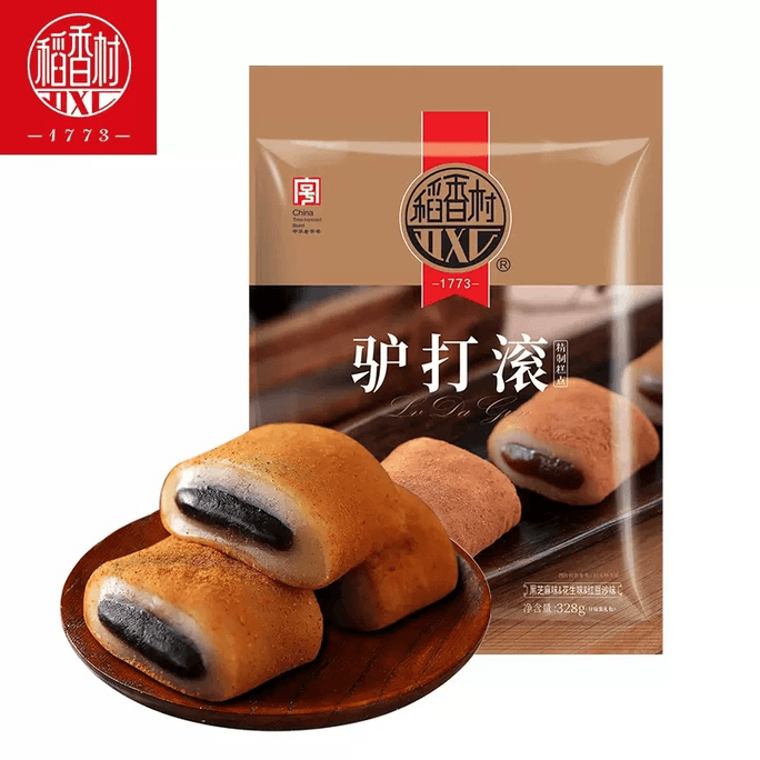 Donkey roll (black sesame flavor + peanut flavor + red bean paste flavor) 328g