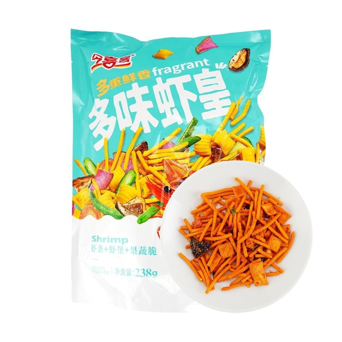 今喜客 多味蝦皇 蝦條蝦堡蔬果脆 238g【童年懷舊點心】