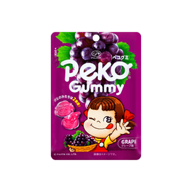 Peko Chan Grape Gummies - Japanese Soft Fruit Jelly Gummy Candy, 1.7oz