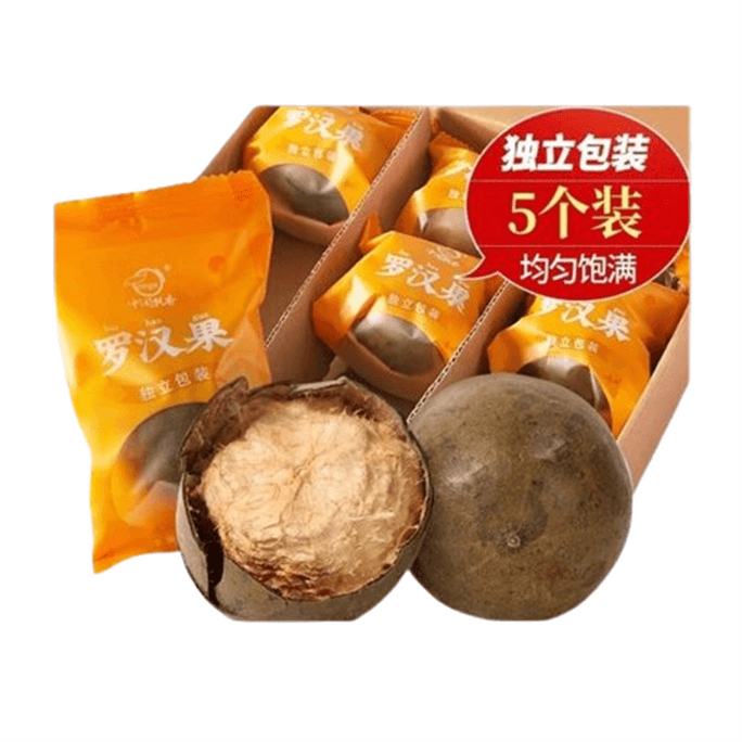 【中国直邮】 中闽飘香 罗汉果 干果中果广西桂林特产花茶泡茶罗汉果茶胖大海茶中药材 5个装
