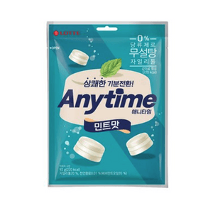 【한국 직배송】 한국 롯데 Anytime 민트 사탕 3.2 oz (92g)