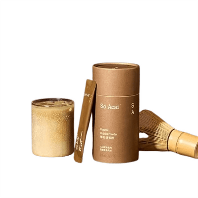 [중국 직배송] 브라질산 SOACAI 유기농 볶은 차 가루, 진한 말차 가루, 생 코코아 가루, 라떼, 커피, 카라멜, 밀크티, 베이킹용, 16개입/캔