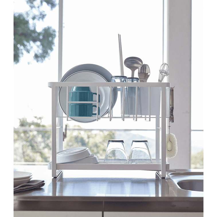 日本 Yamazaki Home 双层碗碟架 - 钢白色 4